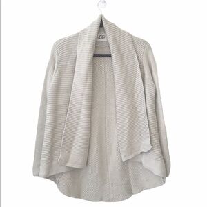 UGG Angled Shawl Open Front Knit Cardigan